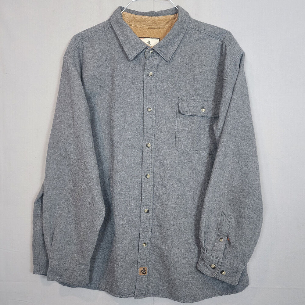 Legendary Whitetails Men's Buck Camp Flannel Shirt Outdoor Gray‎ Cotton Sz 2XL